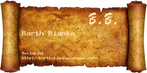 Barth Bianka névjegykártya